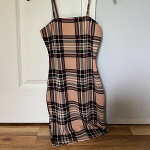 SHEIN Pink and Black Sheath Mini Dress Spaghetti Strap